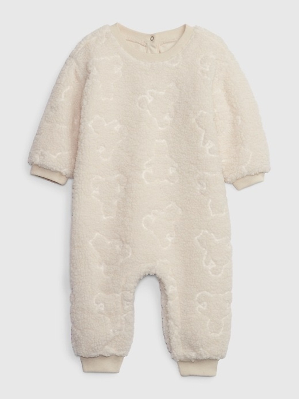NWT Baby GAP Sherpa one piece romper outfit with bears neutral 12-18 months